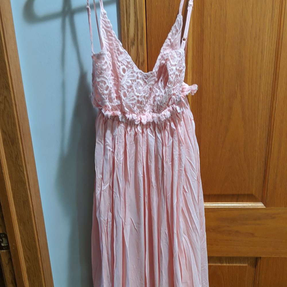 Open back pink Maxi dress